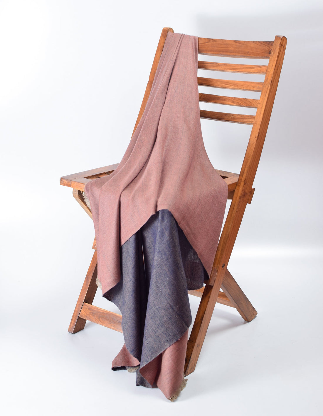 Navy Rose Handwoven Reversible Cashmere Pashmina Shawl - Kashmir Box
