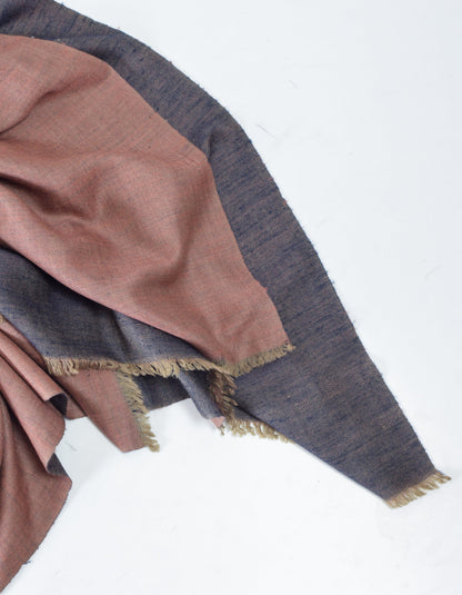 Navy Rose Handwoven Reversible Cashmere Pashmina Shawl - Kashmir Box