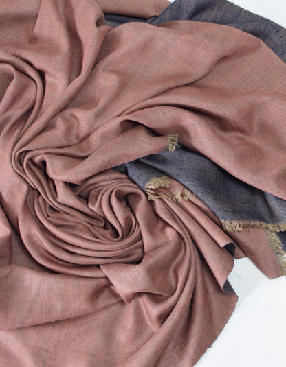 Navy Rose Handwoven Reversible Cashmere Pashmina Shawl - Kashmir Box