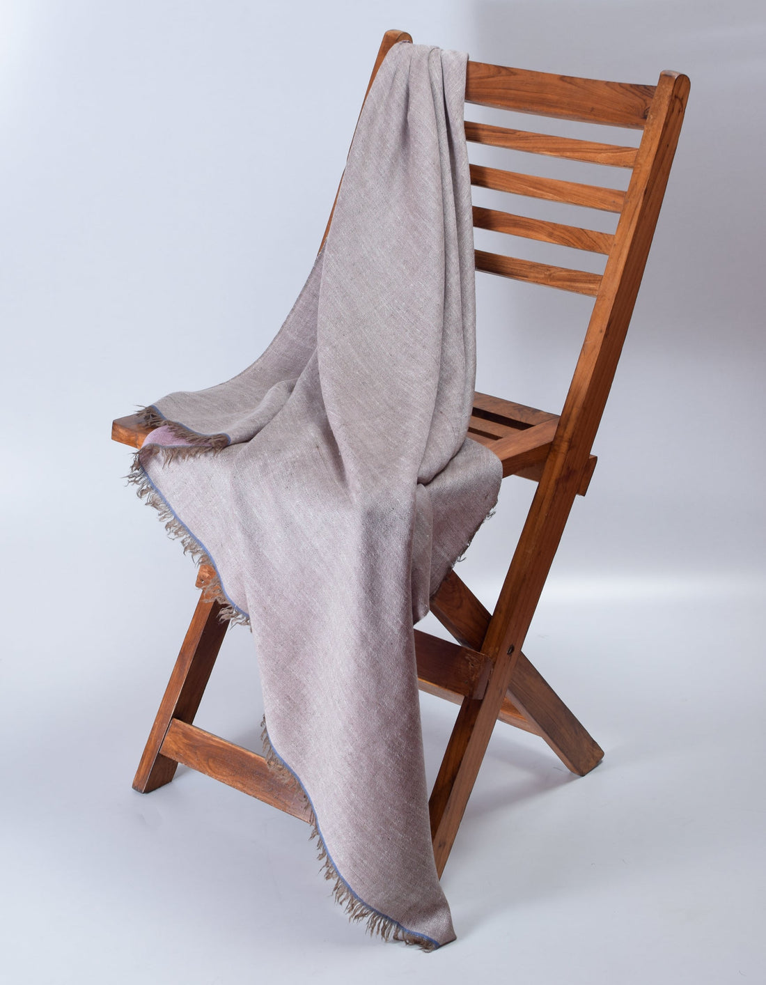 Rose Grey Handwoven Reversible Cashmere Pashmina Shawl