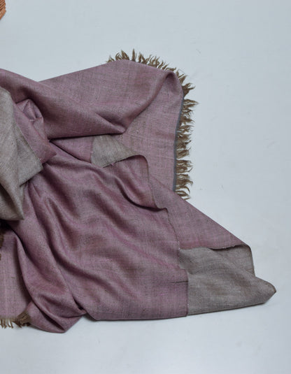 Rose Grey Handwoven Reversible Cashmere Pashmina Shawl - Kashmir Box