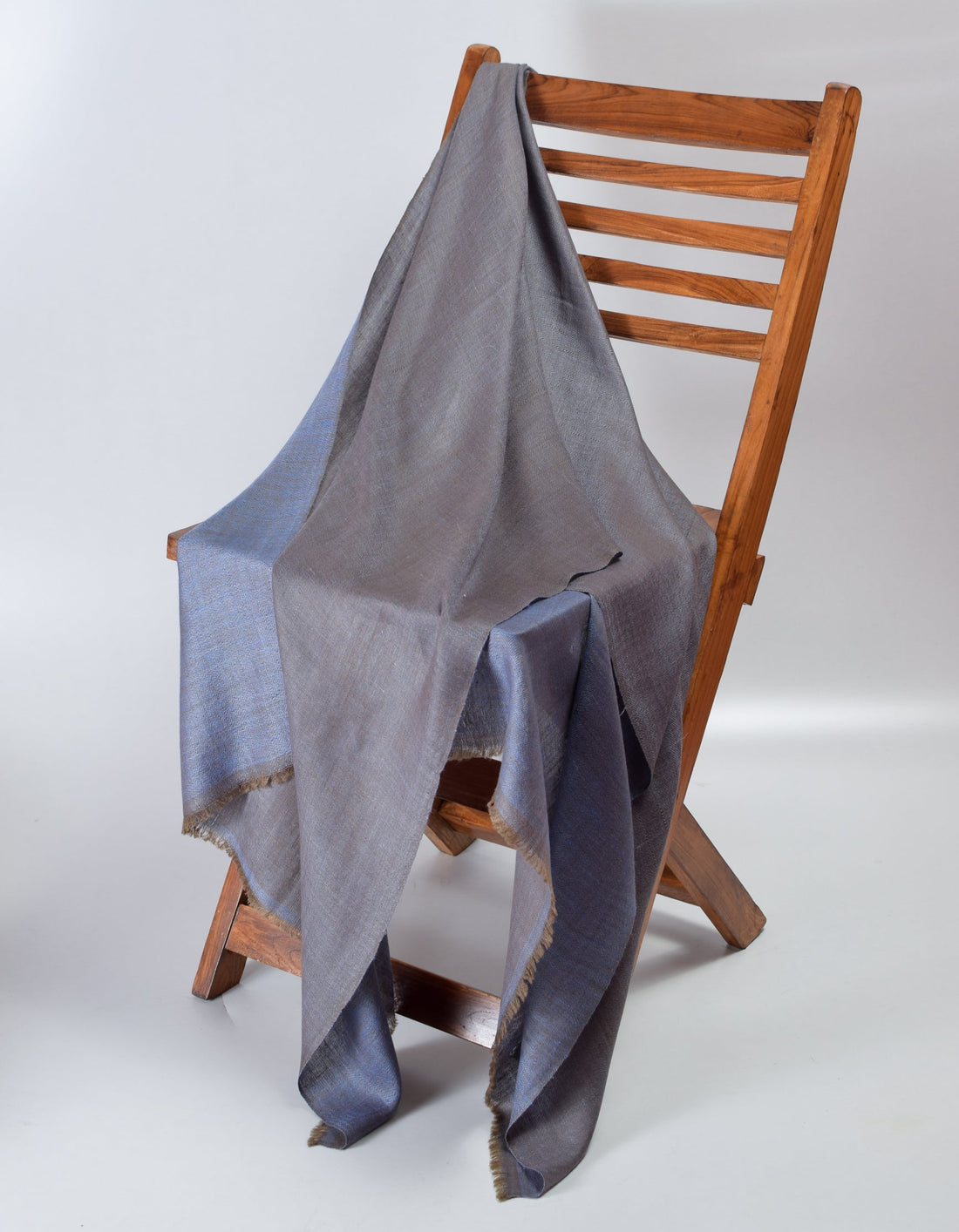 Kashmir Grey Handwoven Reversible Cashmere Pashmina Shawl - Kashmir Box