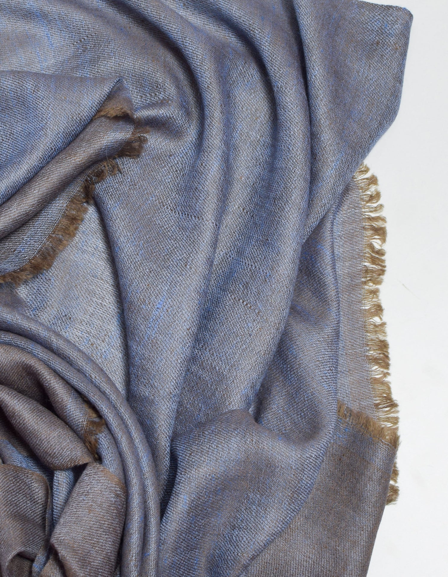 Kashmir Grey Handwoven Reversible Cashmere Pashmina Shawl - Kashmir Box