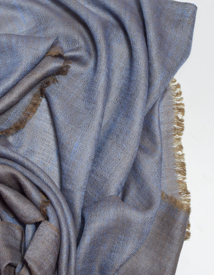 Kashmir Grey Handwoven Reversible Cashmere Pashmina Shawl - Kashmir Box
