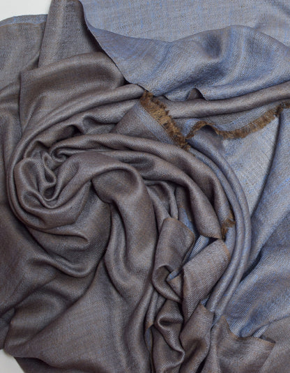 Kashmir Grey Handwoven Reversible Cashmere Pashmina Shawl - Kashmir Box