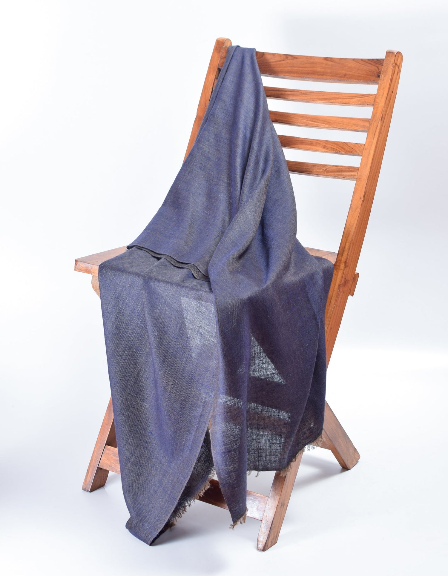 Ash Navy Handwoven Reversible Cashmere Pashmina Stole