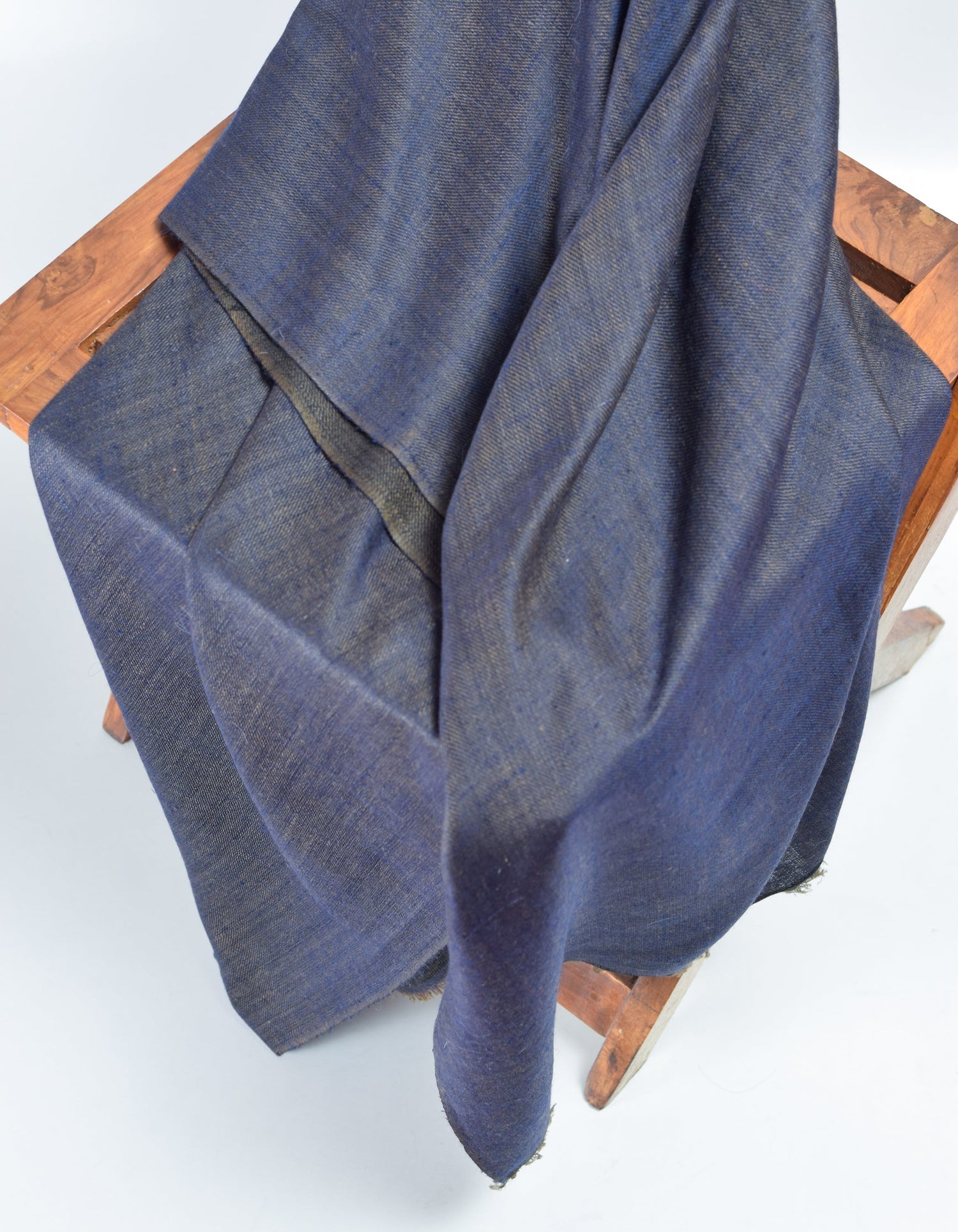 Ash Navy Handwoven Reversible Cashmere Pashmina Stole