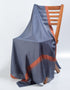 Cadet Grey Handwoven Border Embroidered Cashmere Pashmina Shawl - Kashmir Box