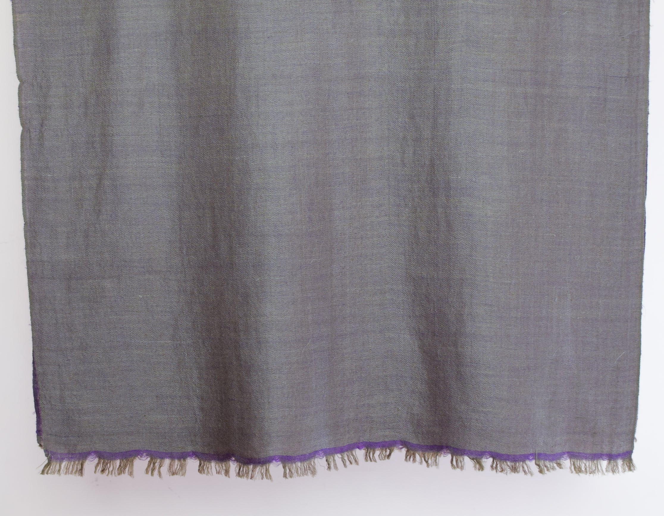 Indigo Grey Handwoven Reversible Cashmere Pashmina Stole