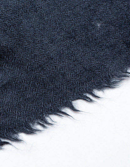 Royal Black Handwoven Sozni Embroidered Cashmere Pashmina Shawl