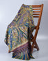 Light Olive Handmade Jamawar Sozni Certified Cashmere Pashmina Stole - Kashmir Box