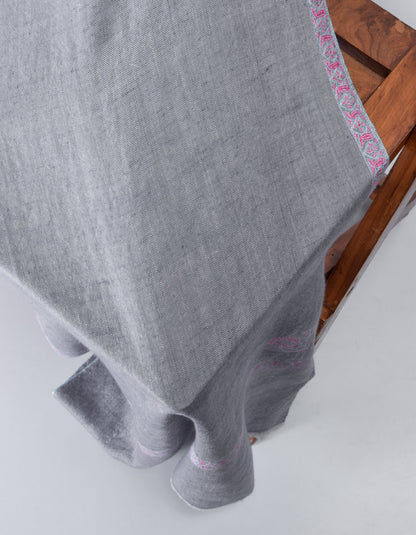 Kashmir Blue Handwoven Sozni Jaali Embroidered Cashmere Pashmina Stole - Kashmir Box