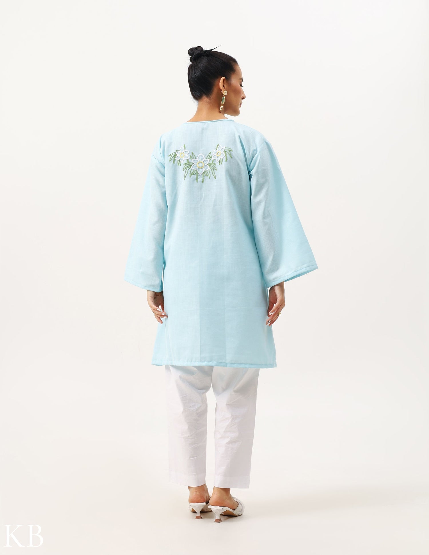 Boxy Tunic Powdered Blue - Kashmir Box