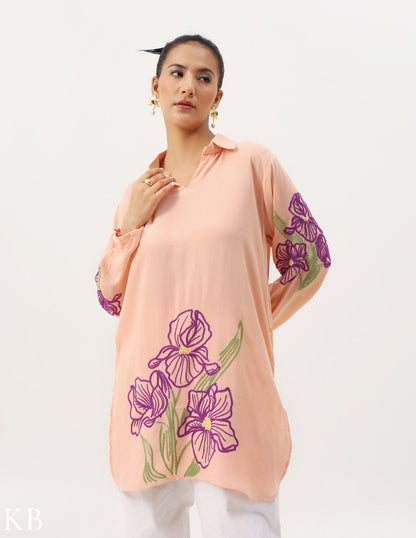 Old rose Collared Top - Kashmir Box