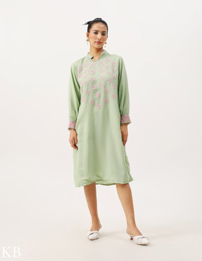 Sage Green Baloon top - Kashmir Box