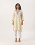 Cream Cotton Tilla Embroidered Kurti - Kashmir Box