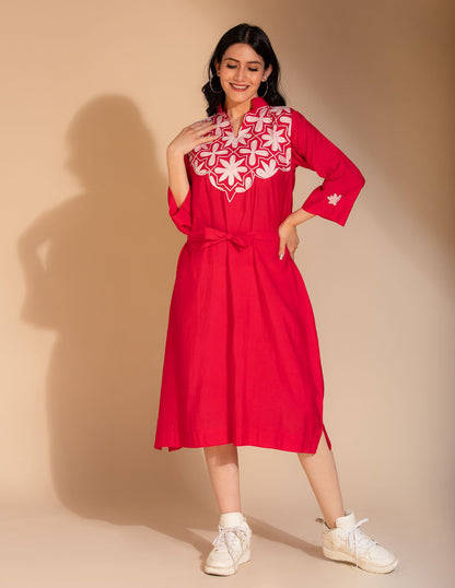 Nilofer Neck Aari Embroidered Kurti - Kashmir Box