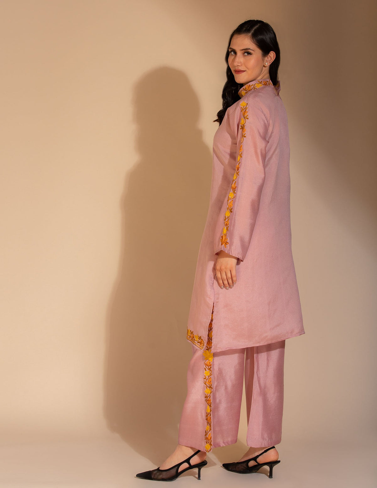 Nazakat Aari Embroidered Silk Cordset - Kashmir Box