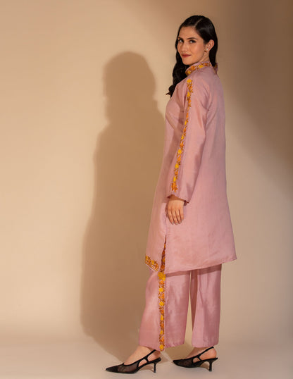 Nazakat Aari Embroidered Silk Cordset - Kashmir Box
