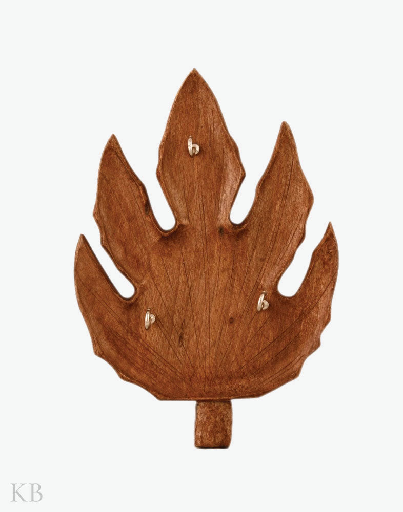 Walnut Wood Small Chinar Key Hanger - Kashmir Box