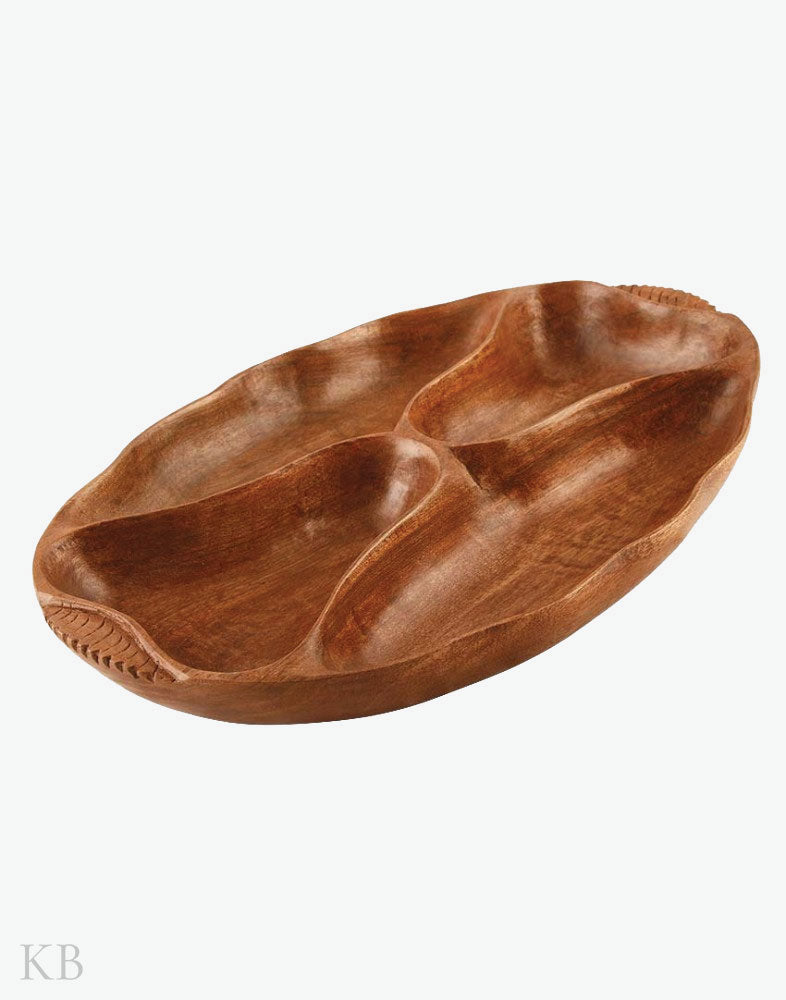 Carved Dry Fruit Serving Salver - Kashmir Box