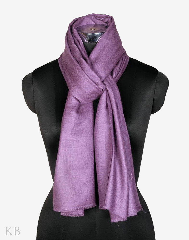 Pure Cashmere Pashmina Light Voilet Stole - KashmirBox.com