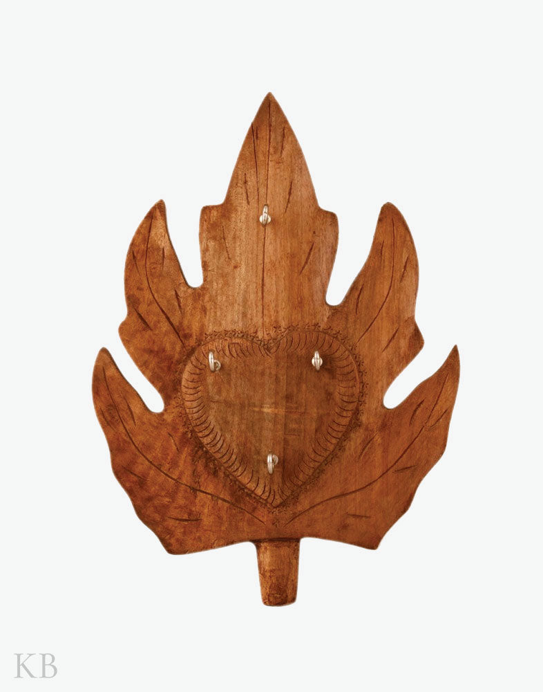 Walnut Wood Medium Chinar Key Hanger - KashmirBox.com