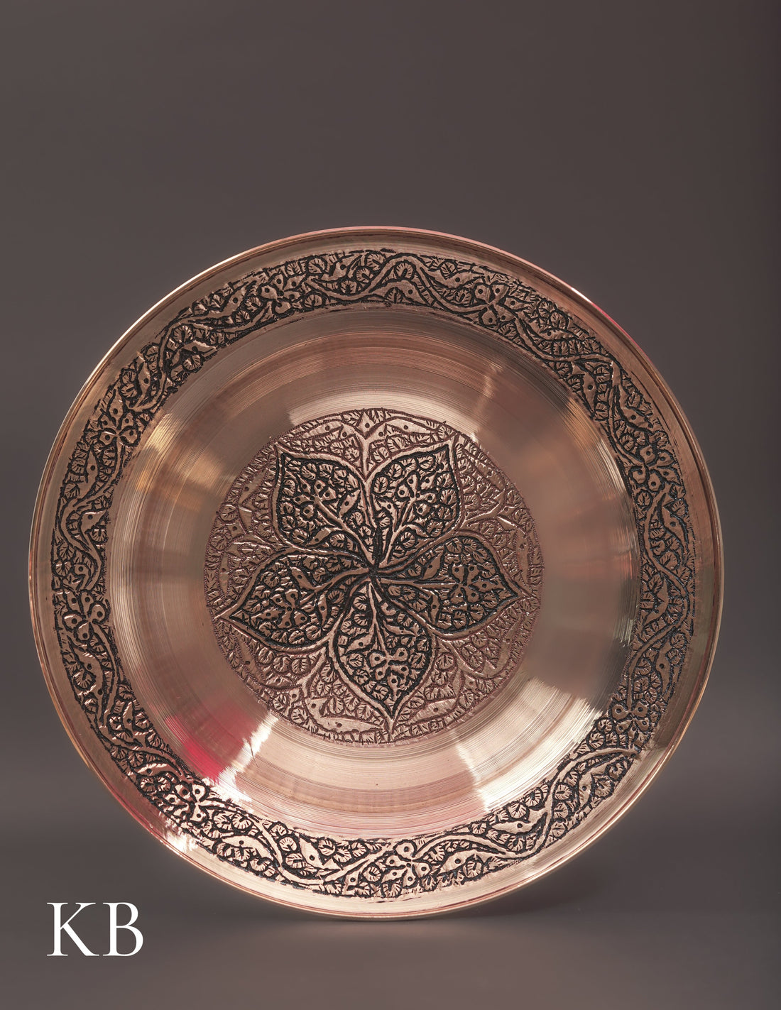 Kashmiri Copperware Plate – Artisan-Made | Handcrafted Heritage