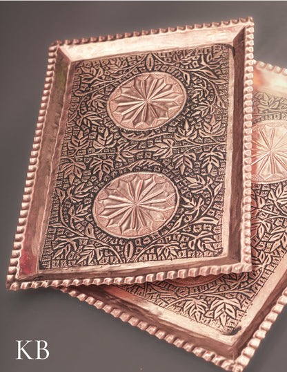 Kashmiri Copperware Serving Tray – Artisan-Made | Handcrafted Heritage