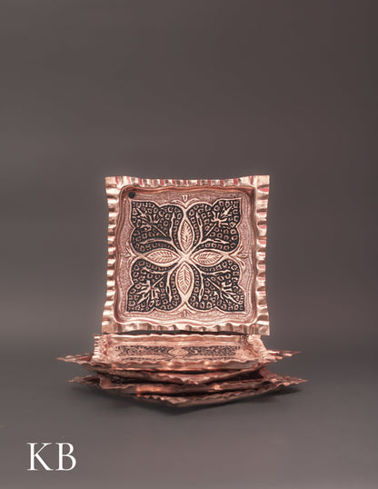 Kashmiri Copperware Quarter Plates – Artisan-Made | Handcrafted Heritage