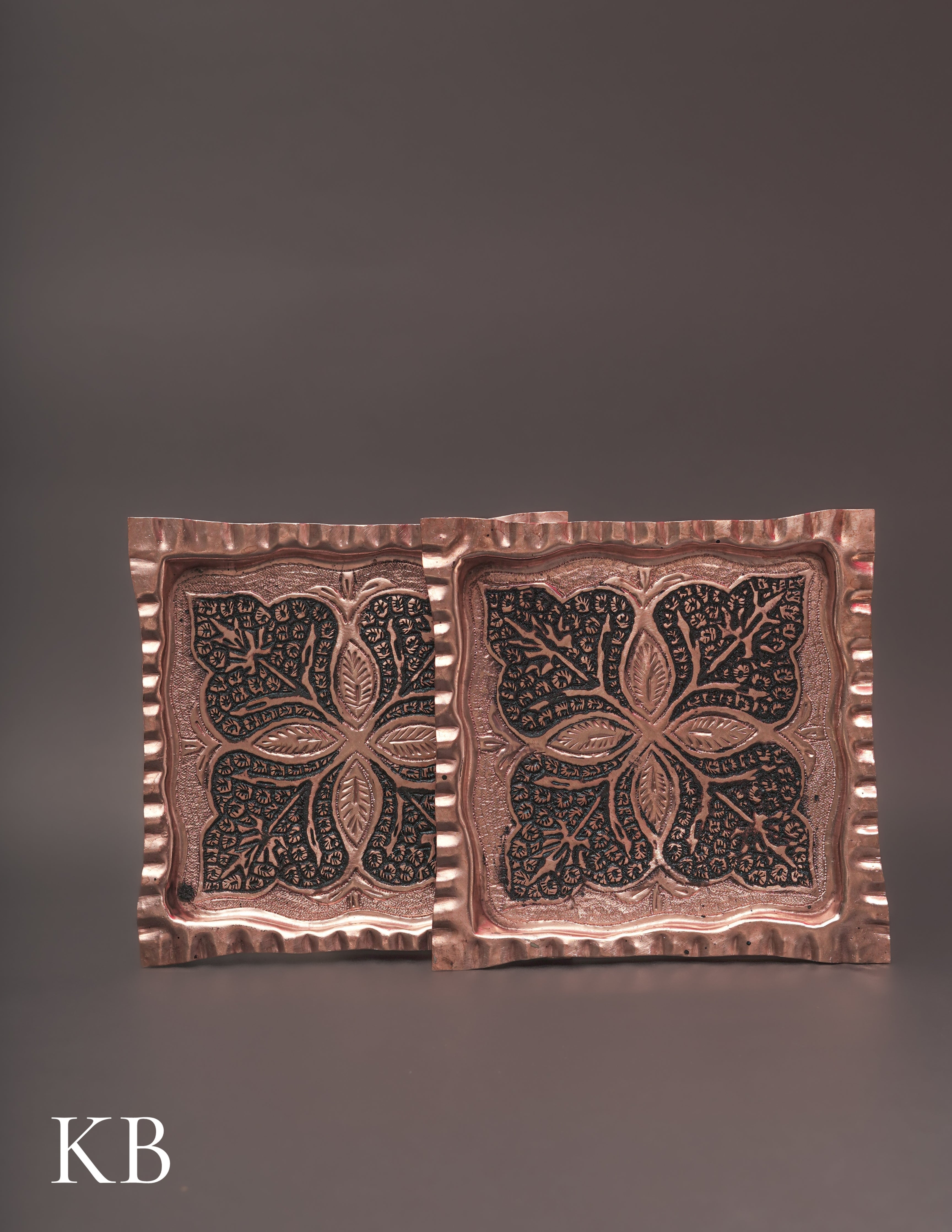 Kashmiri Copperware Quarter Plates – Artisan-Made | Handcrafted Heritage