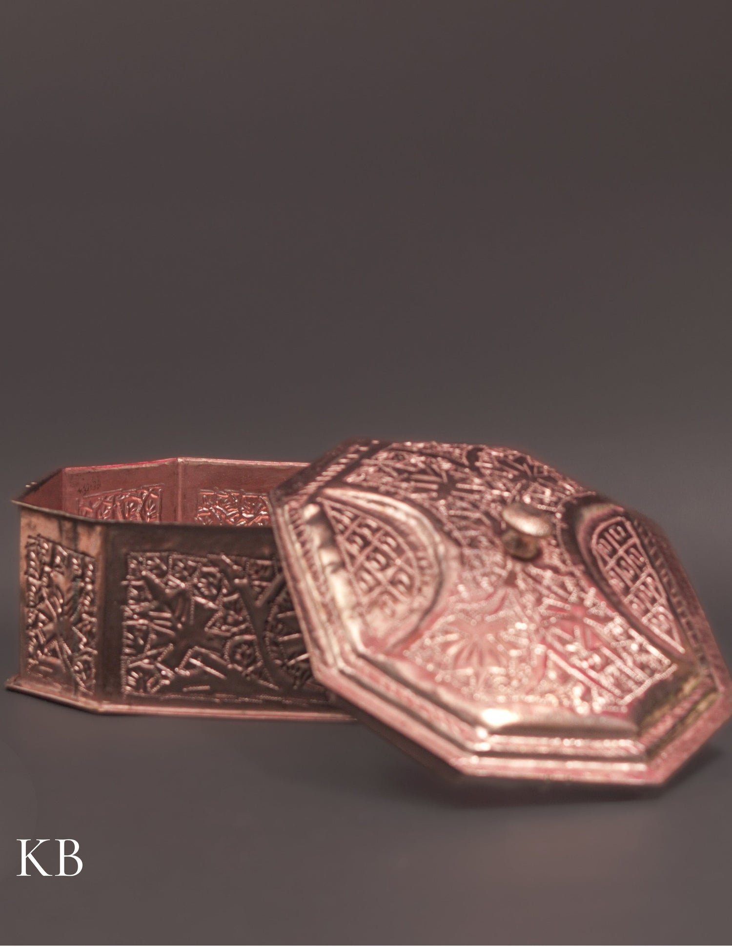 Kashmiri Copperware Butter Box with Lid – Handcrafted | Vintage Tabletop Accent