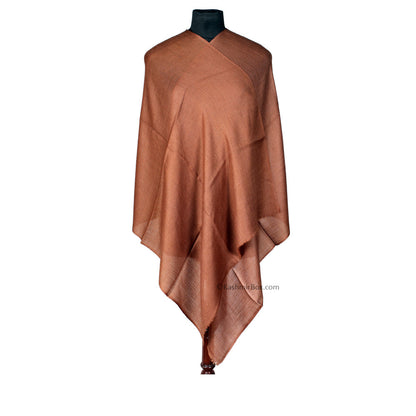 Earthy Brown Woolen Stole - KashmirBox.com