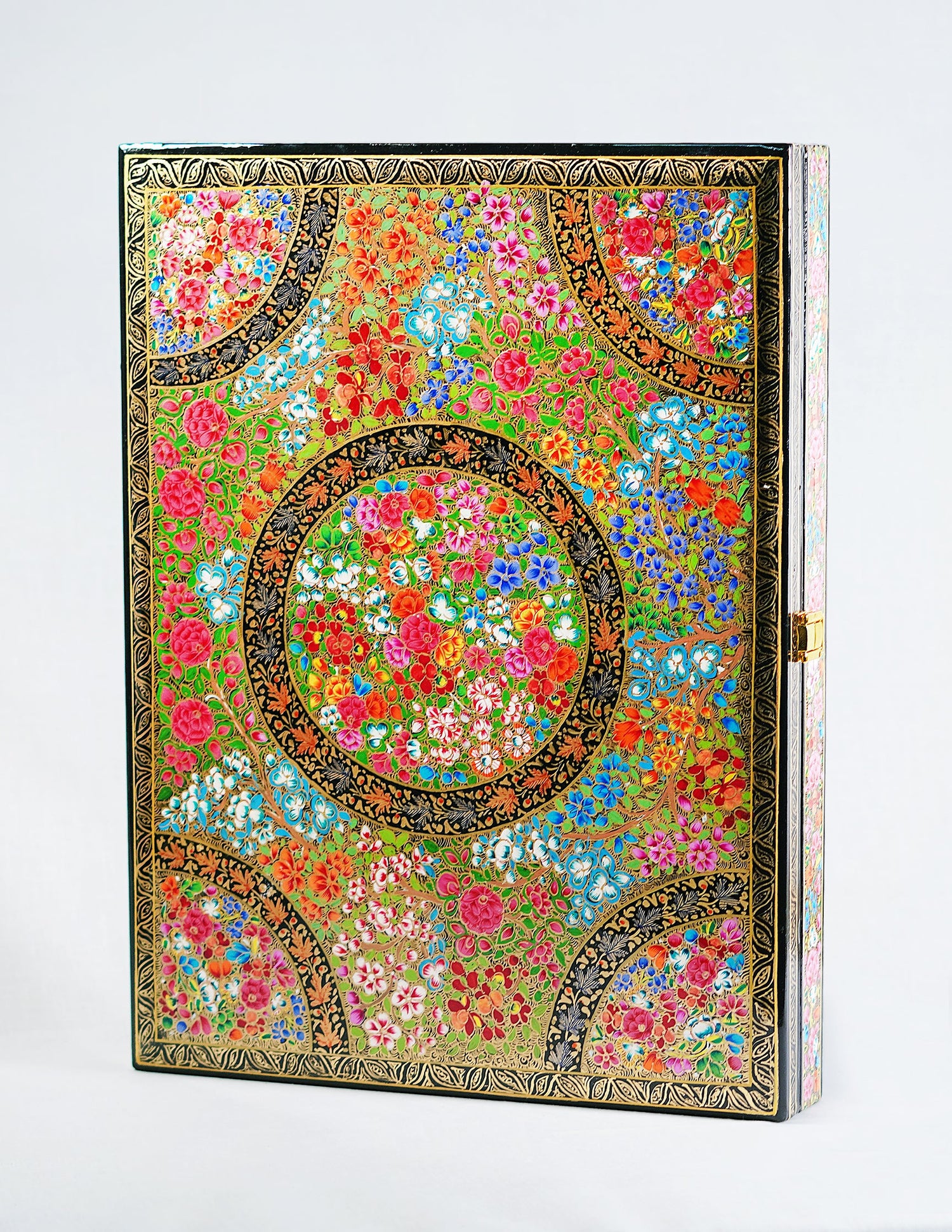 Papier-Mâché Pashmina Box — Hand-Painted Design | 30.5 cm (L) × 40.5 cm (B) × 5.5 cm (H)