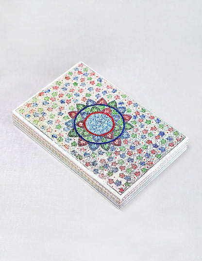 Papier-Mâché Flat Box — Hand-Painted Design | 16.5 cm (L) × 25.5 cm (B) × 3.5 cm (H)