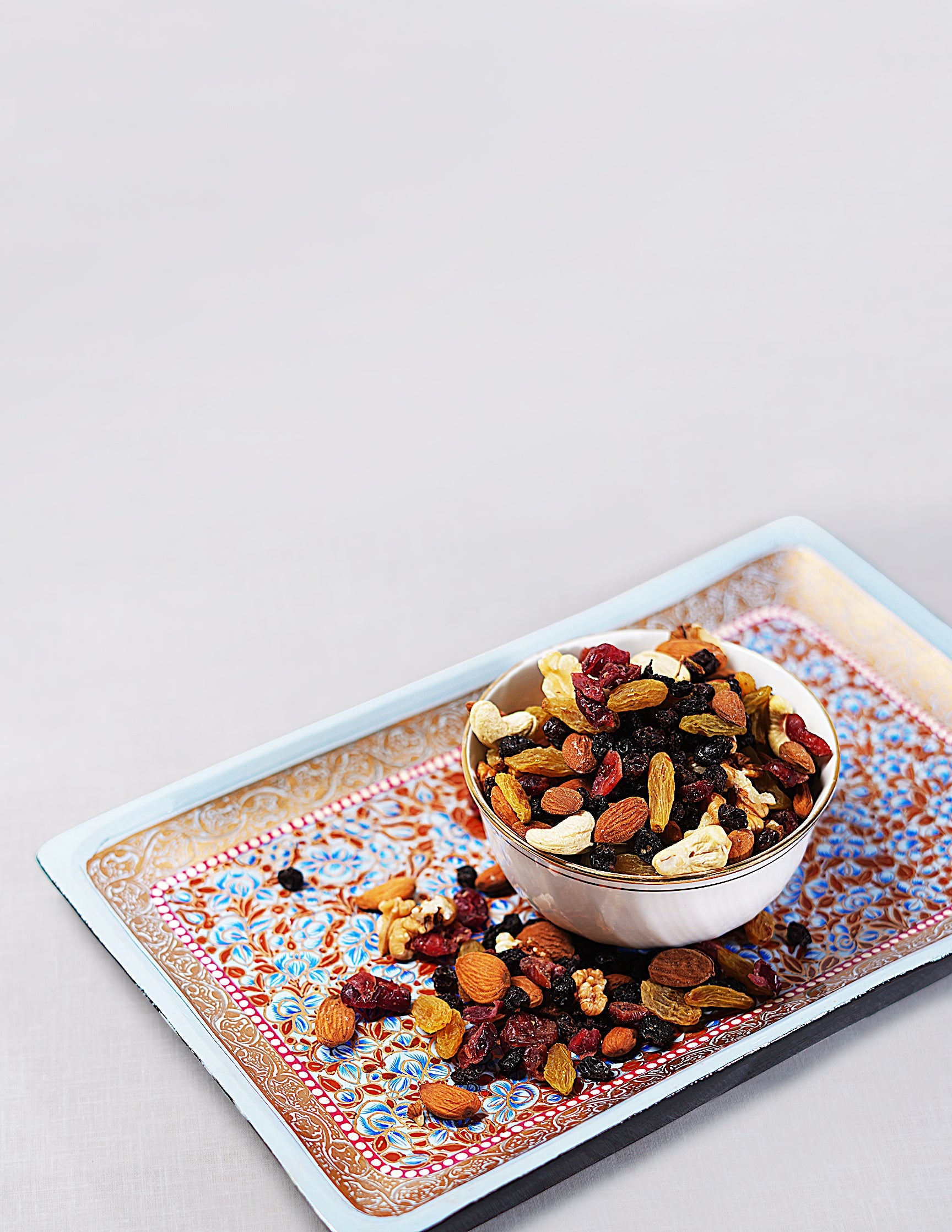 Papier-Mâché Rectangular Tray — Hand-Painted Design | 19.5 cm (L) × 30.3 cm (B) × 2.5 cm (H)