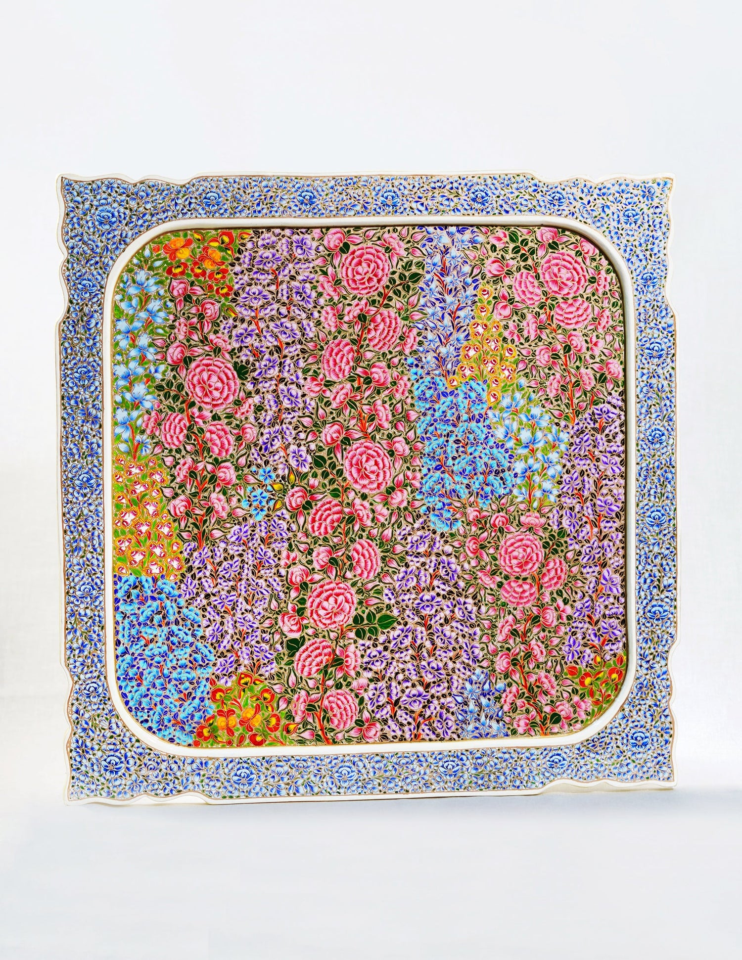 Papier-Mâché Wall Panel — Hand-Painted Design | 45 cm (L) × 45 cm (B) × 1 cm (H)