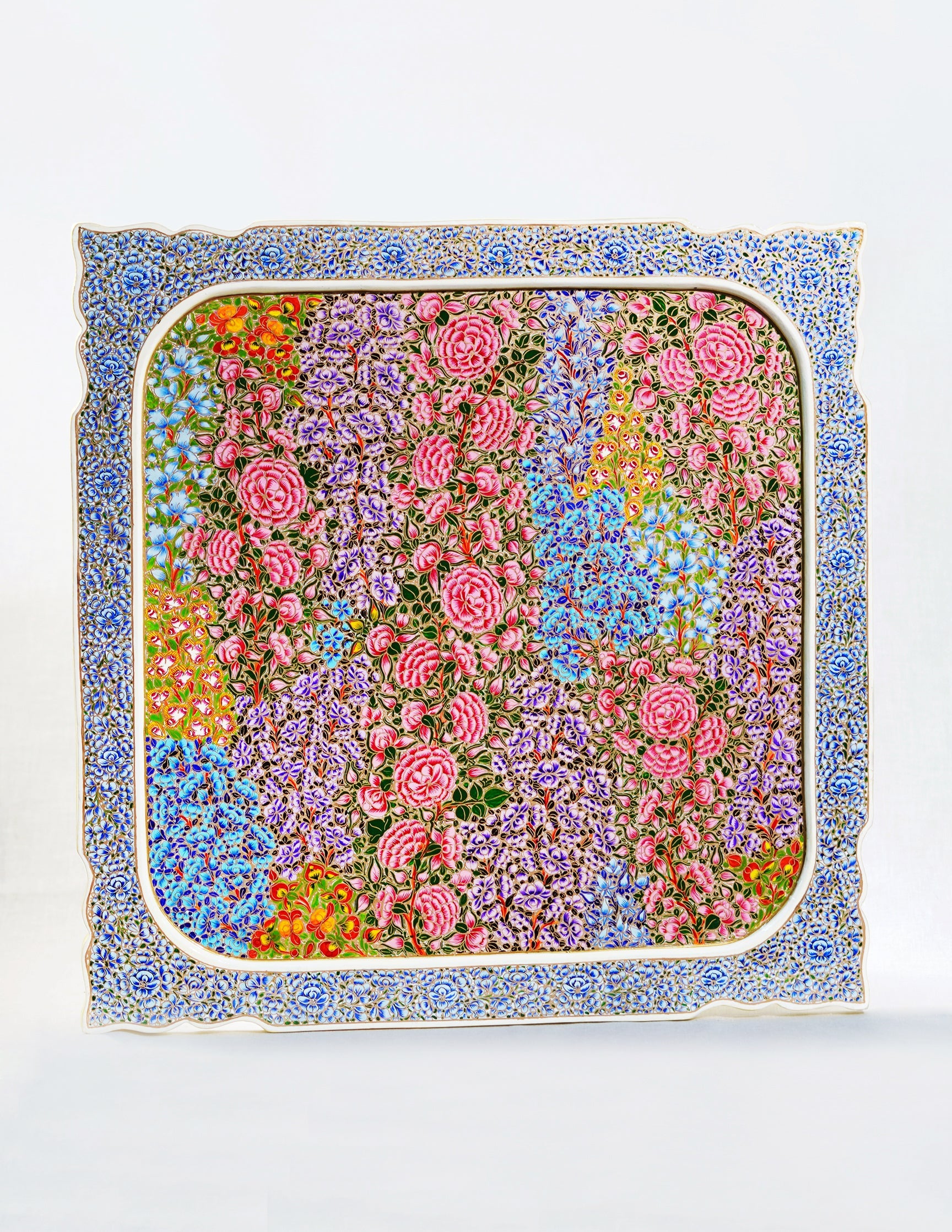 Papier-Mâché Wall Panel — Hand-Painted Design | 45 cm (L) × 45 cm (B) × 1 cm (H)