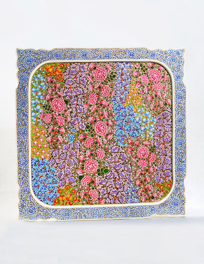 Papier-Mâché Wall Panel — Hand-Painted Design | 45 cm (L) × 45 cm (B) × 1 cm (H)