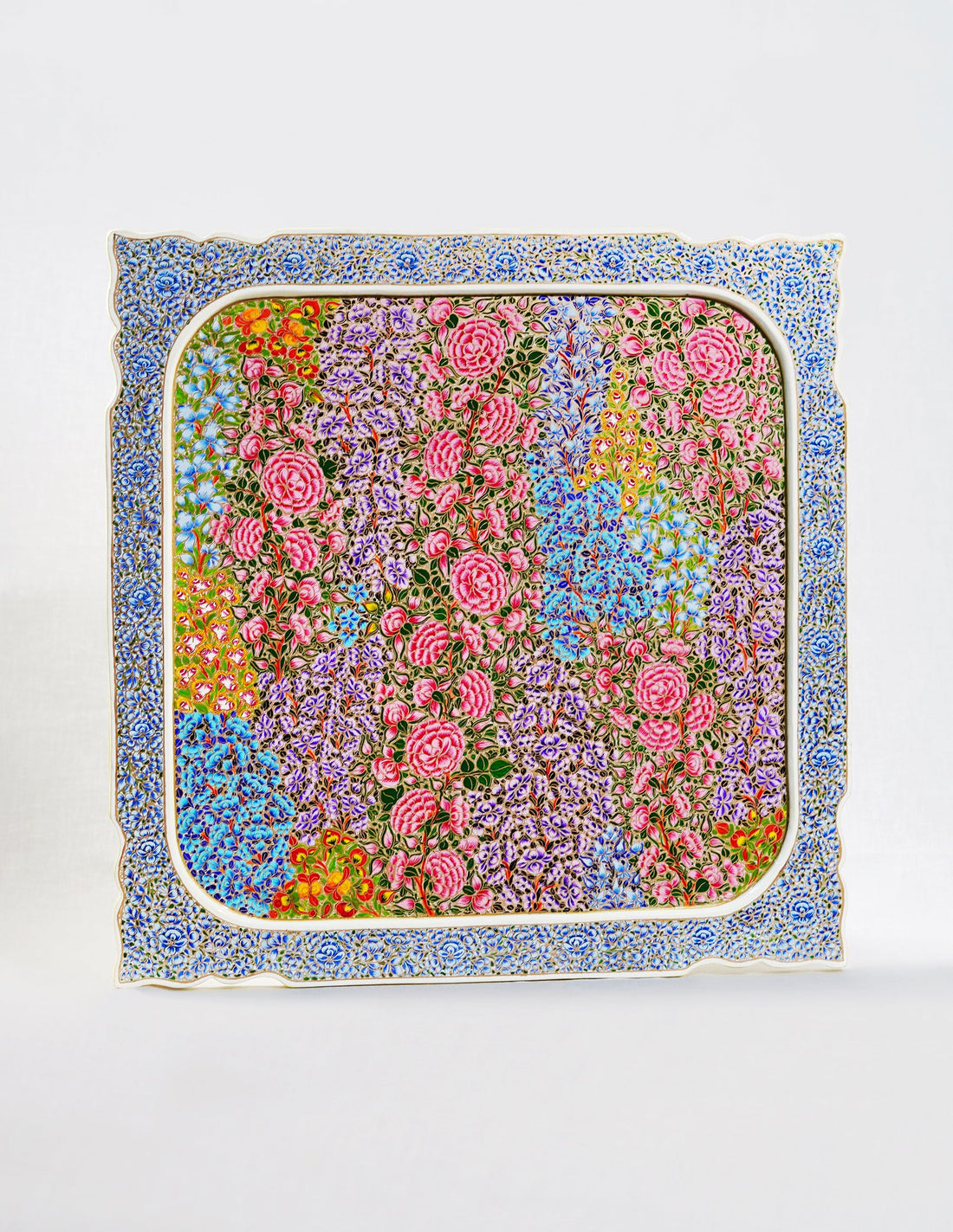 Papier-Mâché Wall Panel — Hand-Painted Design | 45 cm (L) × 45 cm (B) × 1 cm (H)