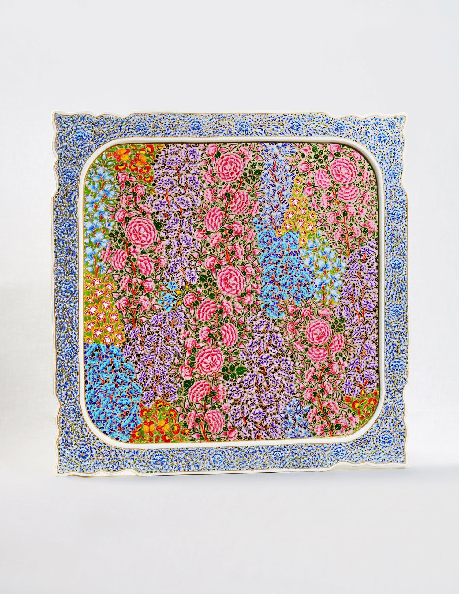 Papier-Mâché Wall Panel — Hand-Painted Design | 45 cm (L) × 45 cm (B) × 1 cm (H)