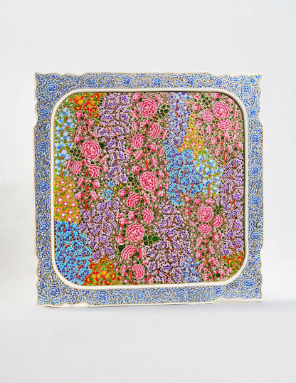 Papier-Mâché Wall Panel — Hand-Painted Design | 45 cm (L) × 45 cm (B) × 1 cm (H)