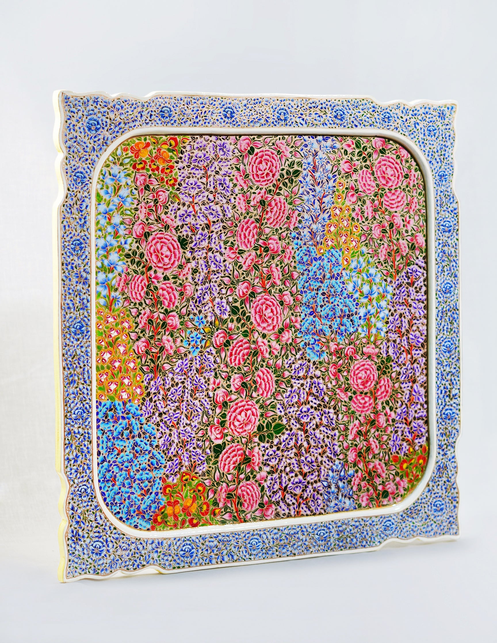 Papier-Mâché Wall Panel — Hand-Painted Design | 45 cm (L) × 45 cm (B) × 1 cm (H)