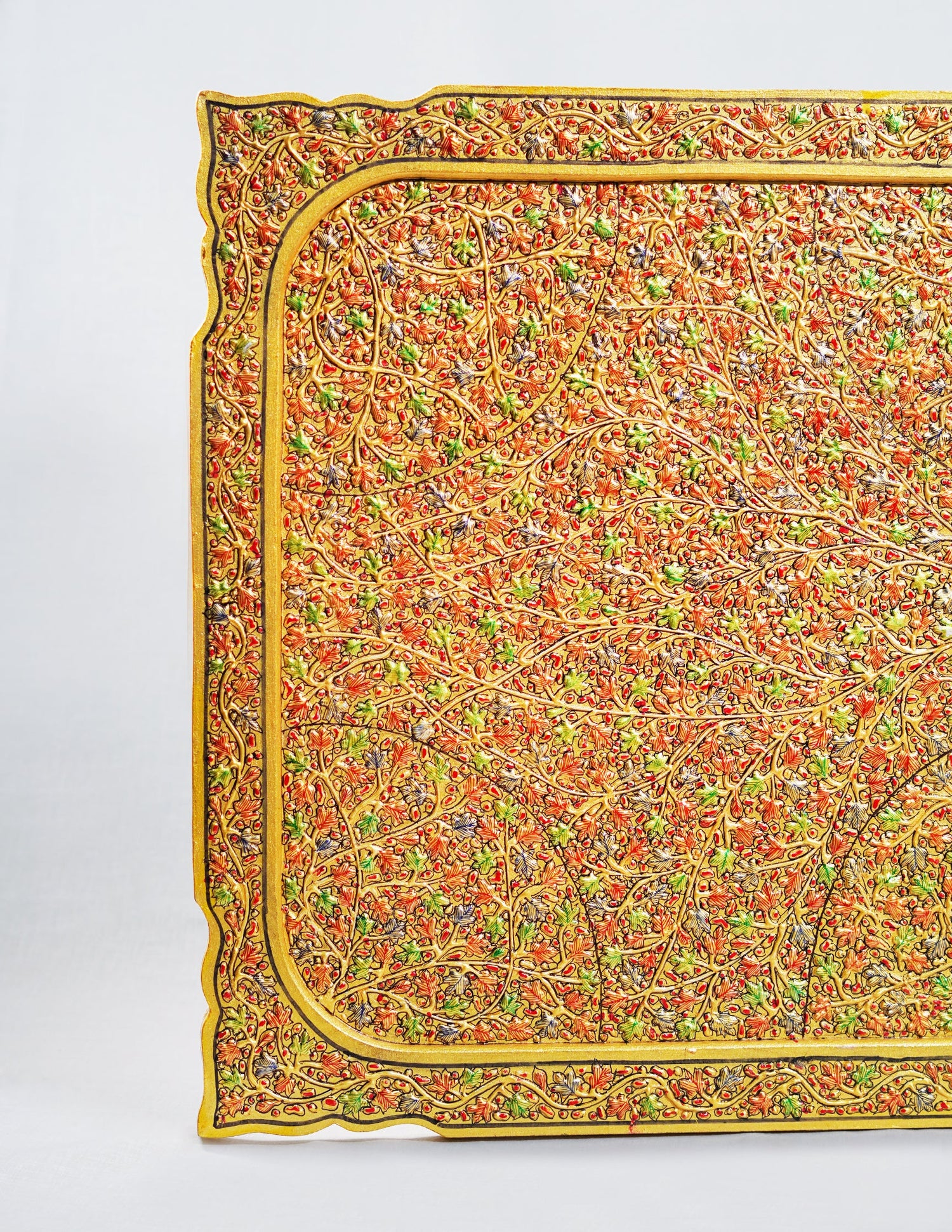 Papier-Mâché Wall Panel — Hand-Painted Design | 45 cm (L) × 45 cm (B) × 1 cm (H)