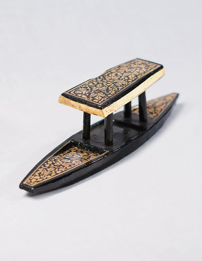 Papier-Mâché Decorative Shikara — Hand-Painted Design | 4 cm (L) × 21 cm (B) × 5.5 cm (H)