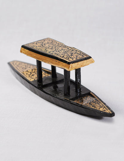 Papier-Mâché Decorative Shikara — Hand-Painted Design | 4 cm (L) × 21 cm (B) × 5.5 cm (H)