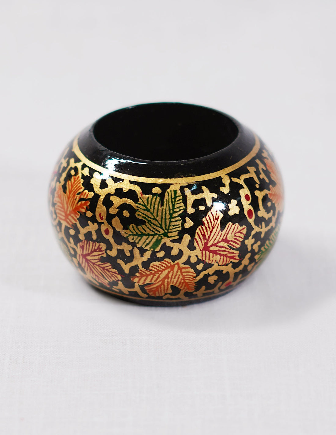 Papier-Mâché Tissue Holder — Hand-Painted Design | Ø 3.5 cm × 3.5 cm (H)