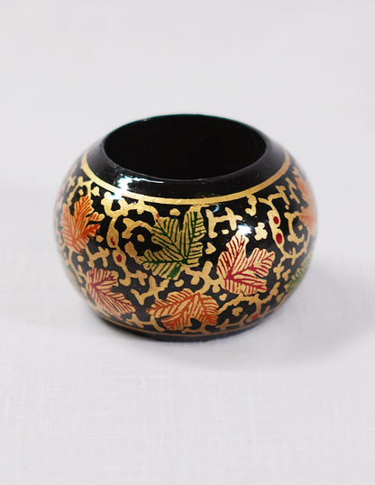 Papier-Mâché Tissue Holder — Hand-Painted Design | Ø 3.5 cm × 3.5 cm (H)
