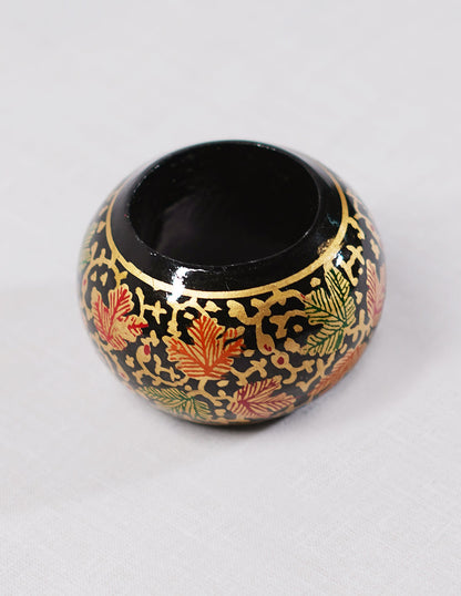 Papier-Mâché Tissue Holder — Hand-Painted Design | Ø 3.5 cm × 3.5 cm (H)