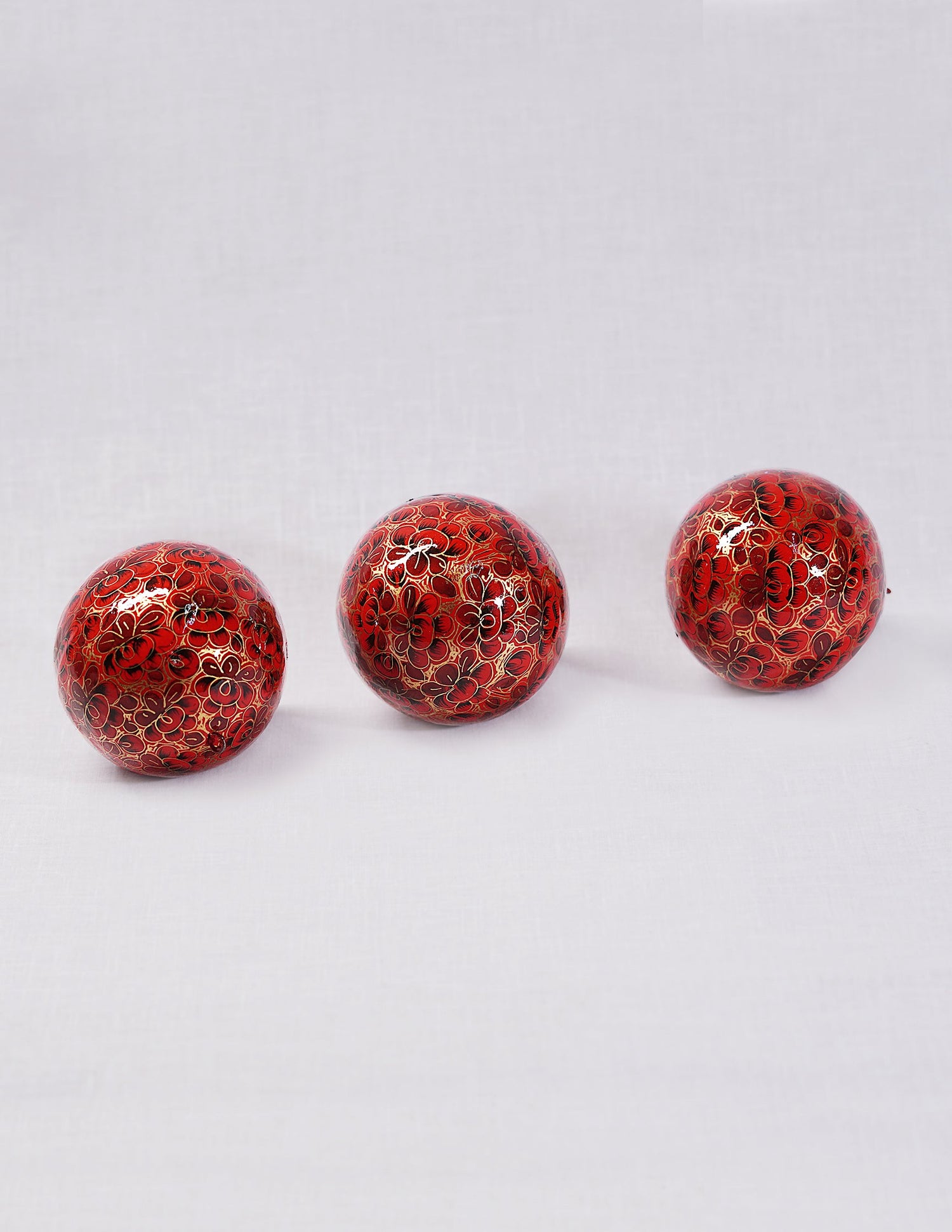 Papier-Mâché Balls (Set of 3) — Hand-Painted Design | Ø 7 cm each (set of 3)